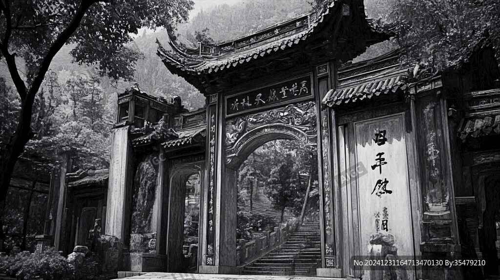 青城山山门图片素材