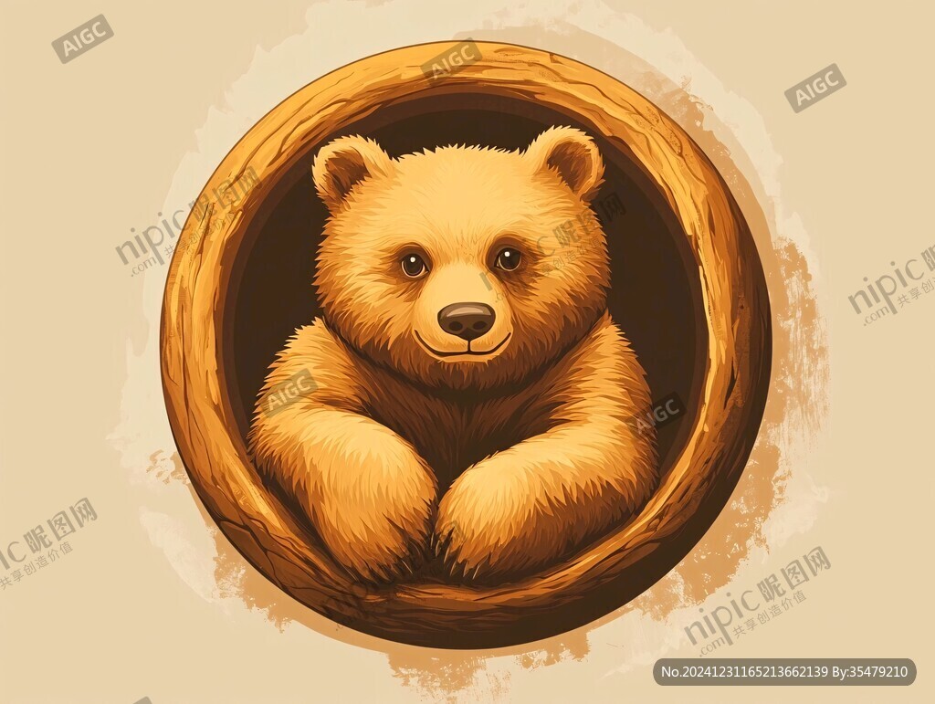 手绘熊插画