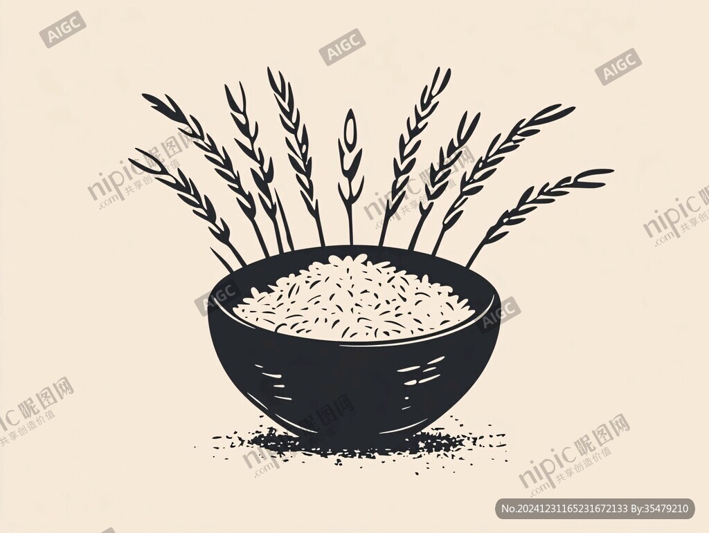 手绘粮食