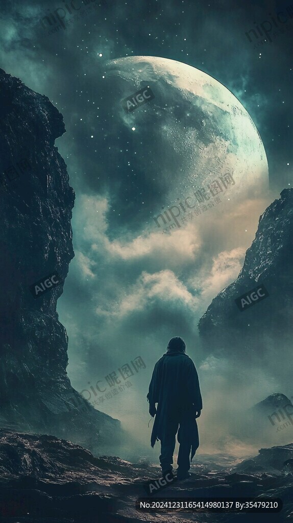 星辰大海男孩背影