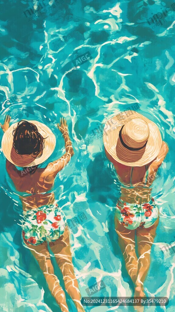 夏天夏日游泳