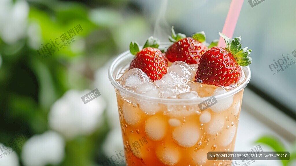 奶茶店草莓