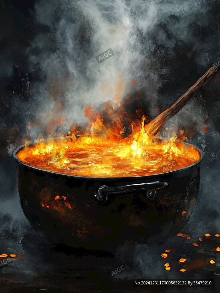 场景插画铁锅