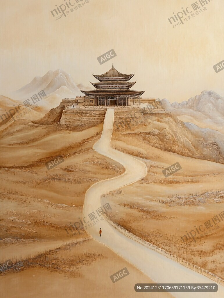 月牙泉插画