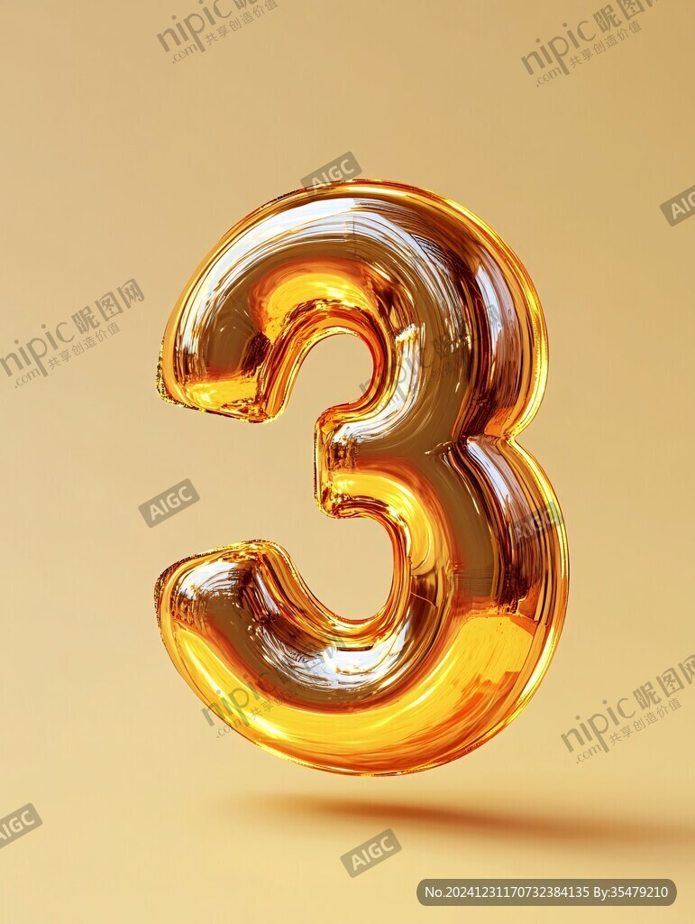创意立体质感数字3
