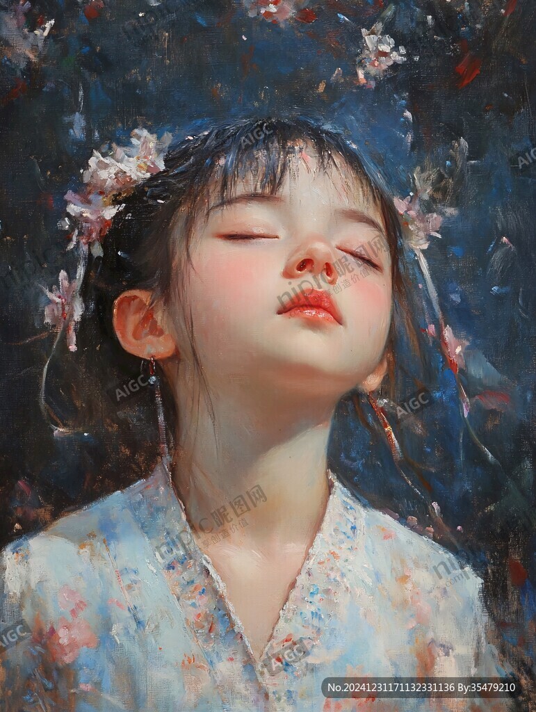 油画少女