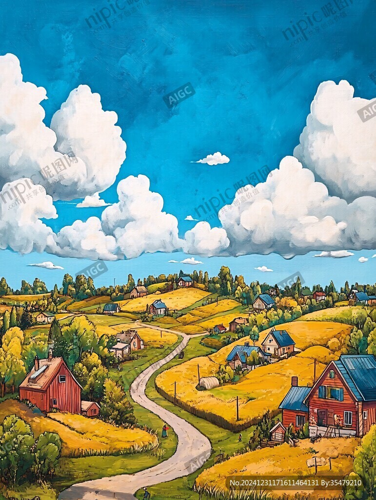 乡村场景插画