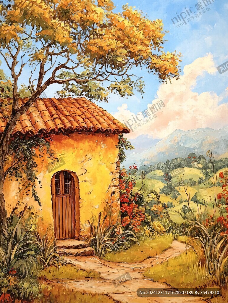 乡村场景插画