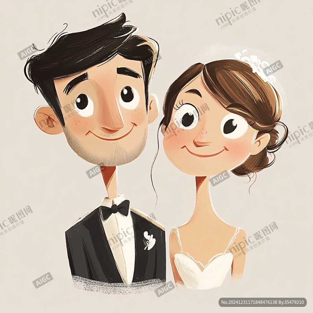 结婚照插画