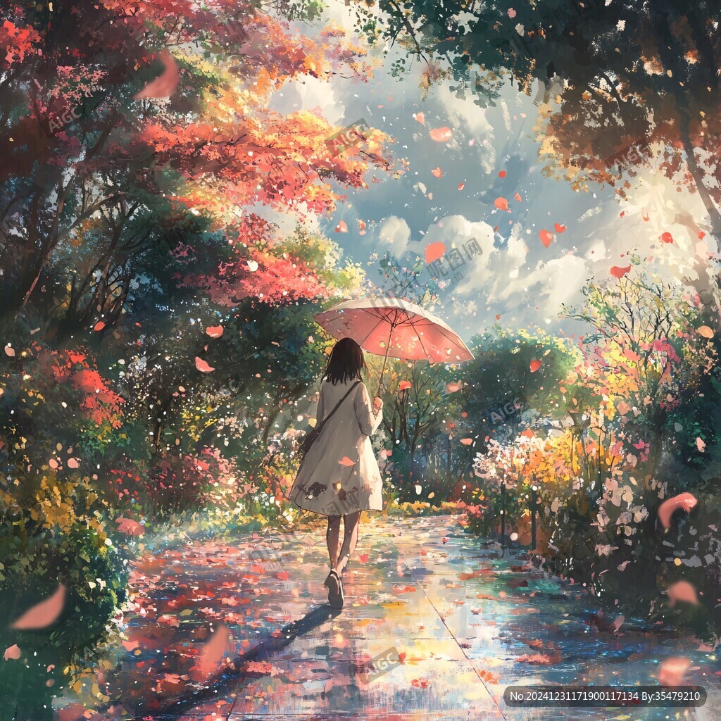 唯美撑伞