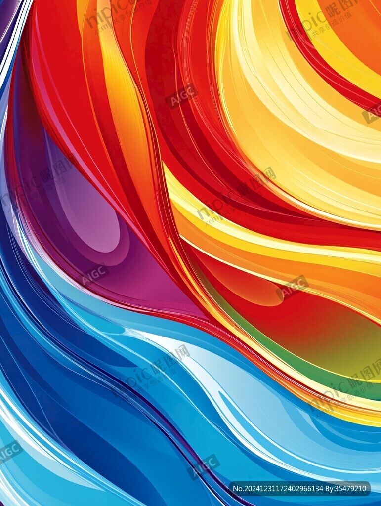 炫彩绚丽曲线条纹高雅