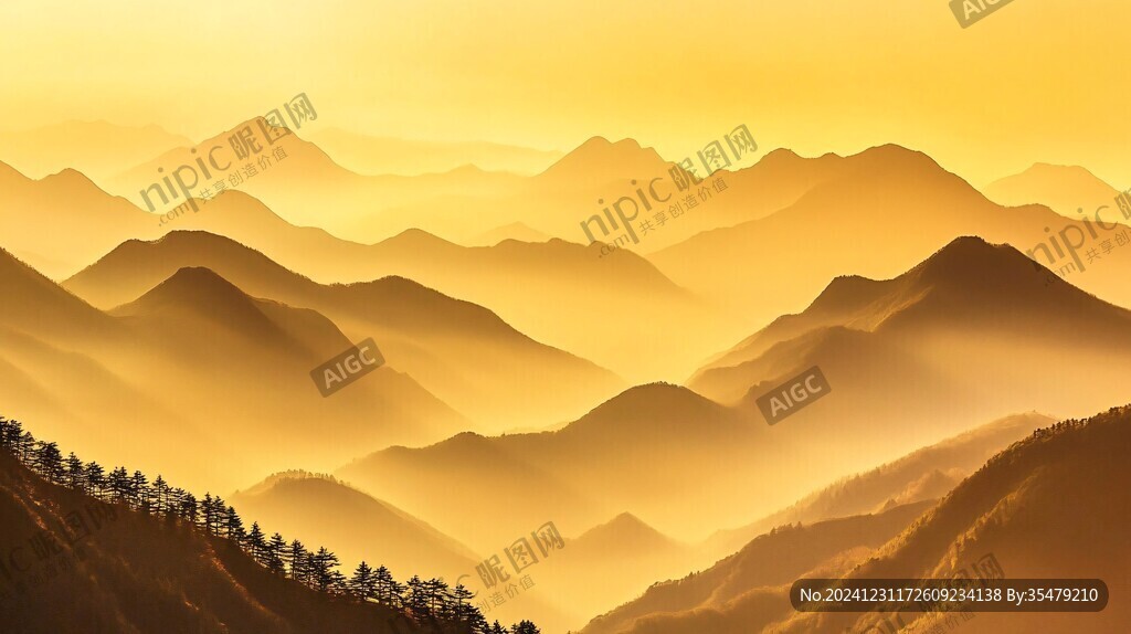 禅意金色山