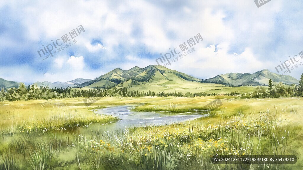 草原风光插画
