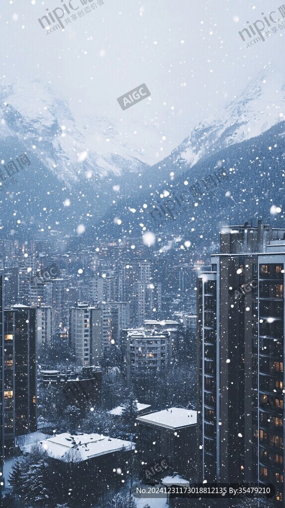 窗前飘雪