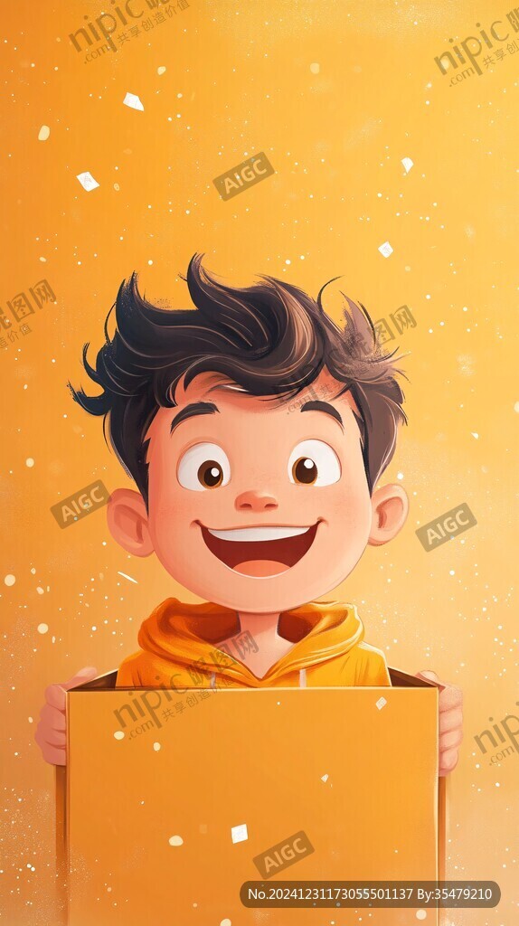 活力男孩插画