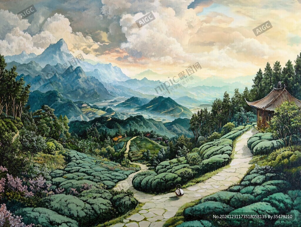 茶山油画