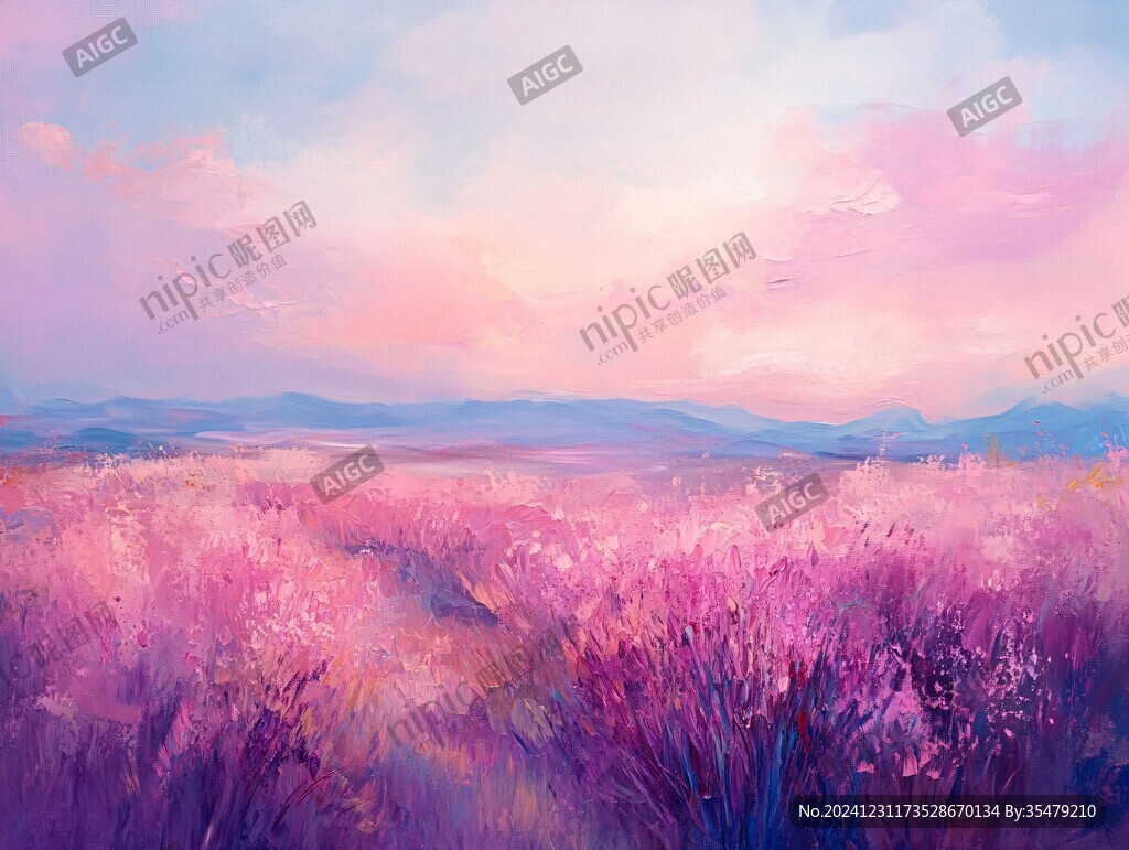 唯美晚霞插画