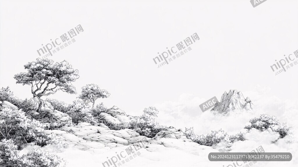 鼠绘水墨山水