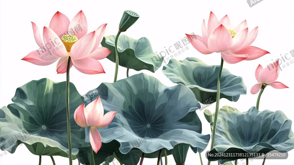 3d立体花卉荷花