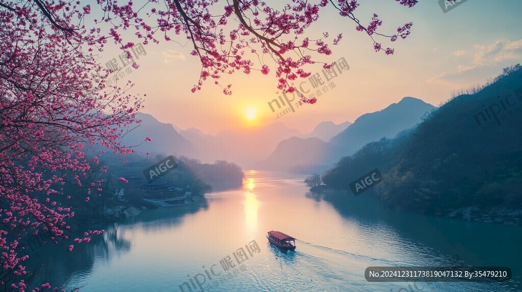 日出江花红似火