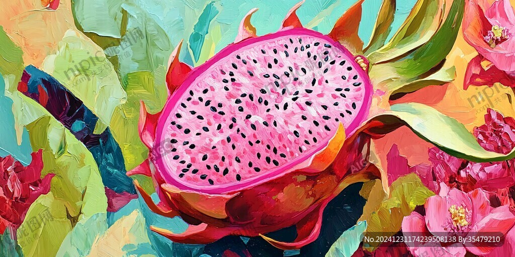 火龙果包装插画