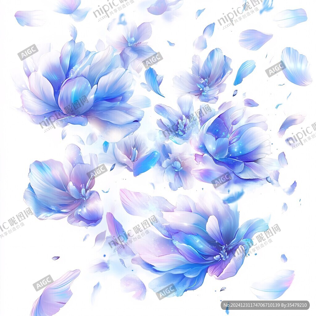 蓝色梦幻花朵
