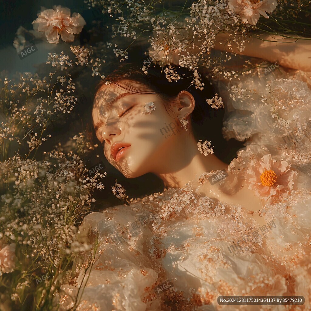 唯美少女与花系列