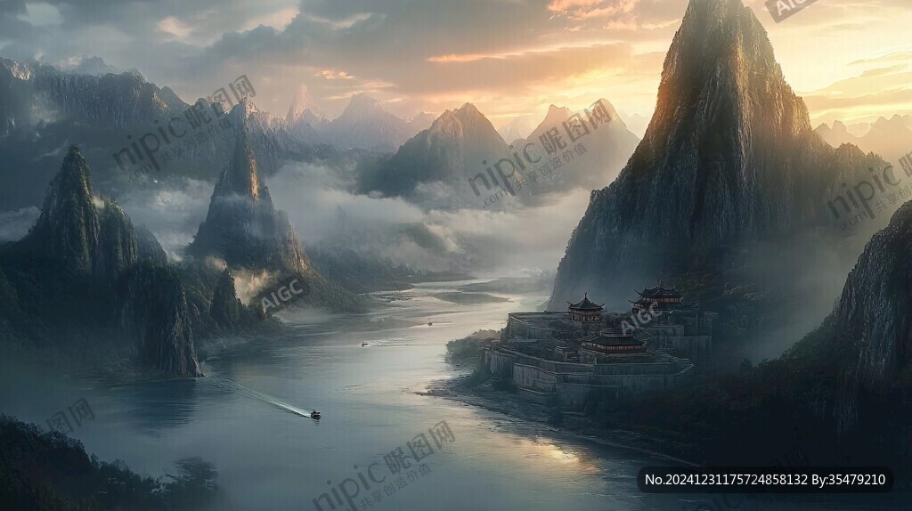 古风山水场景