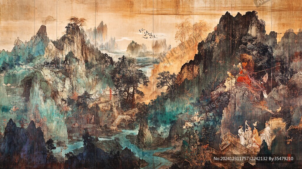巨幅泼墨山水