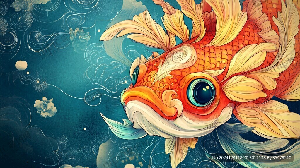 创意金鱼潮流插画