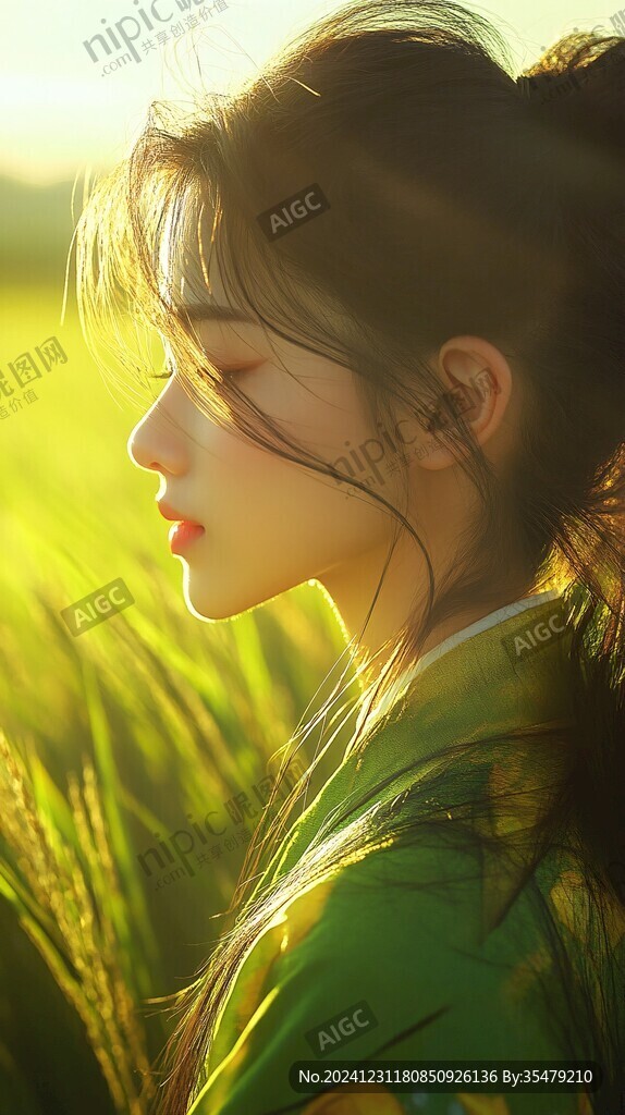 稻田与少女