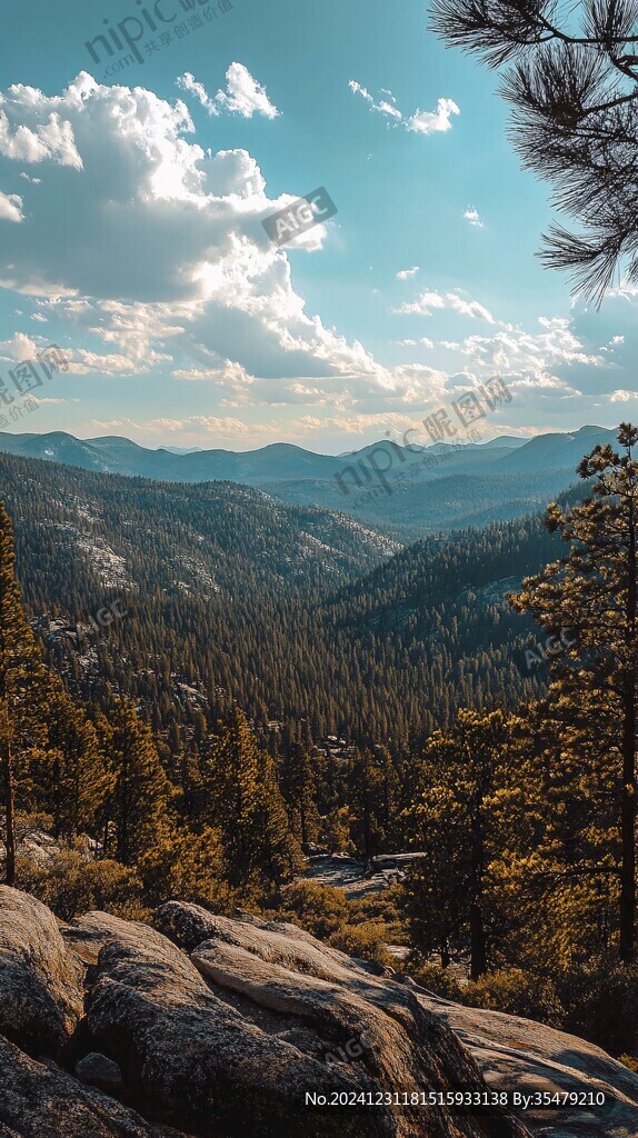 俯瞰山峦自然风景