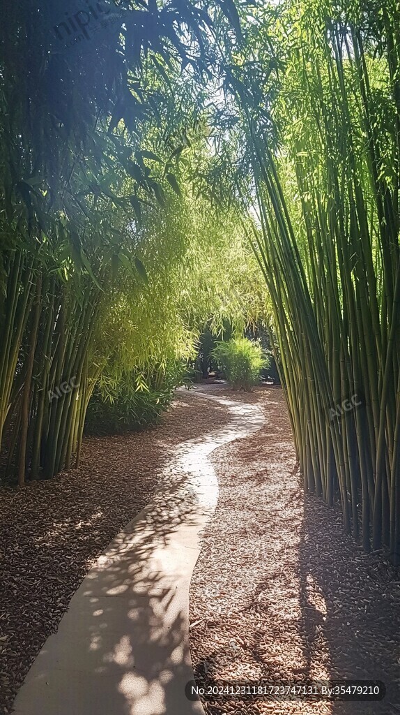 阳光竹林小路