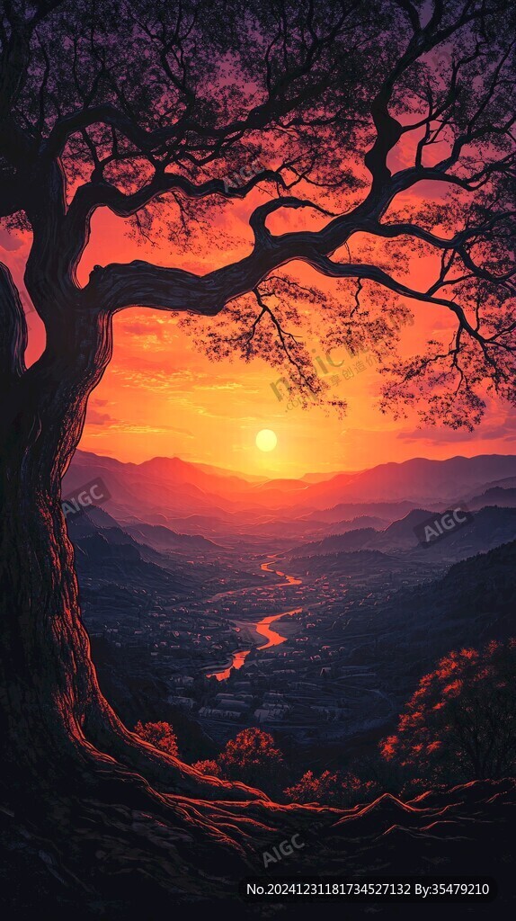 竖版风景画