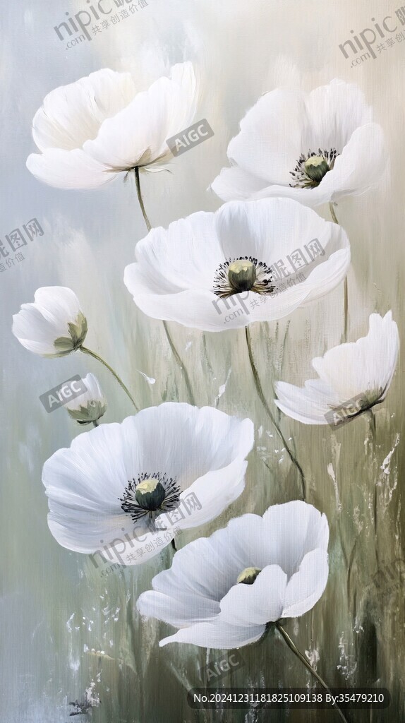 银莲花挂画