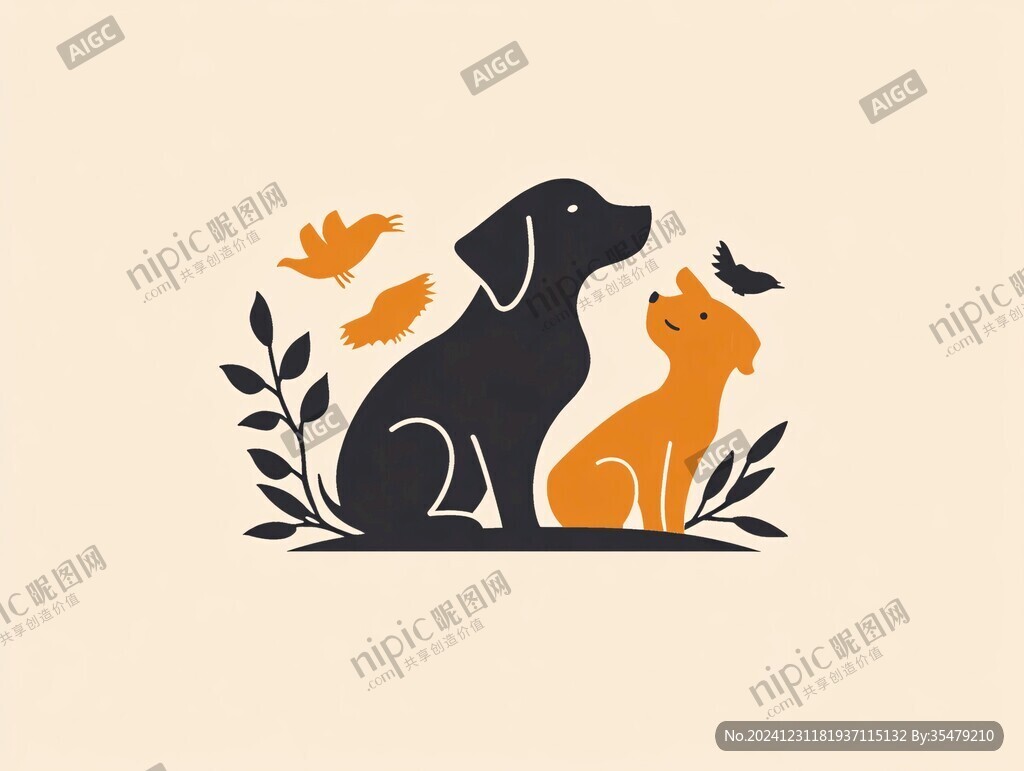 宠物logo狗狗插画