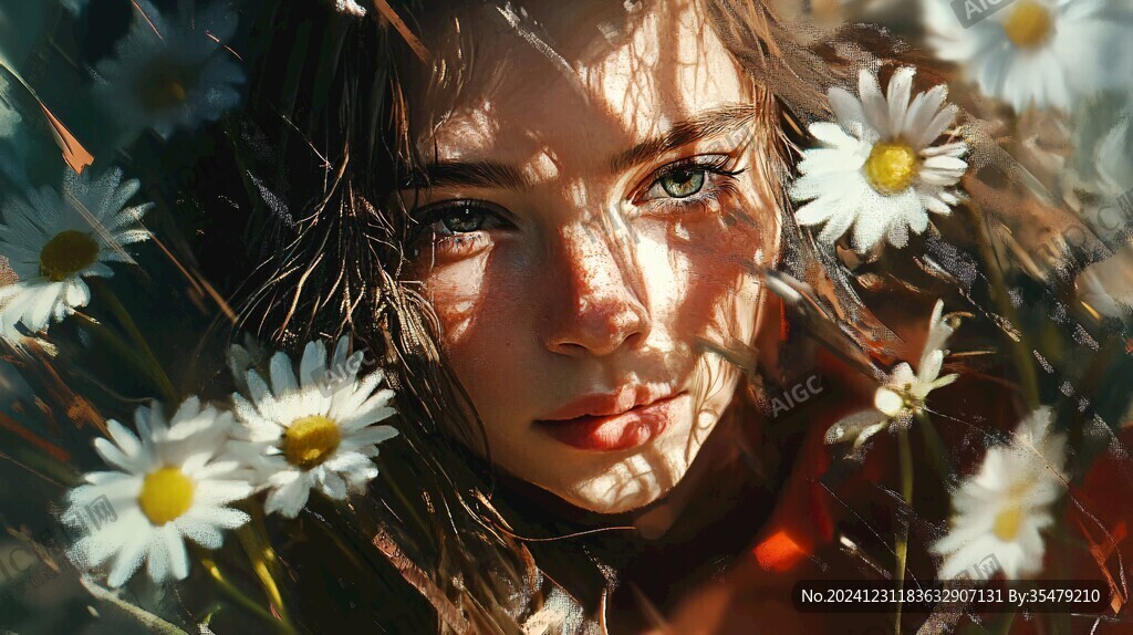雏菊少女插画