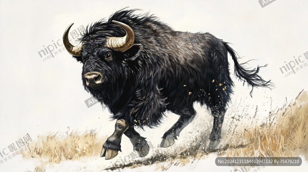 野牦牛插画