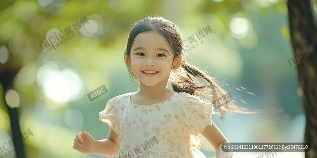 怡然自得的小女孩壁纸