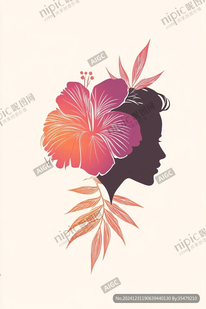 带头花美女logo