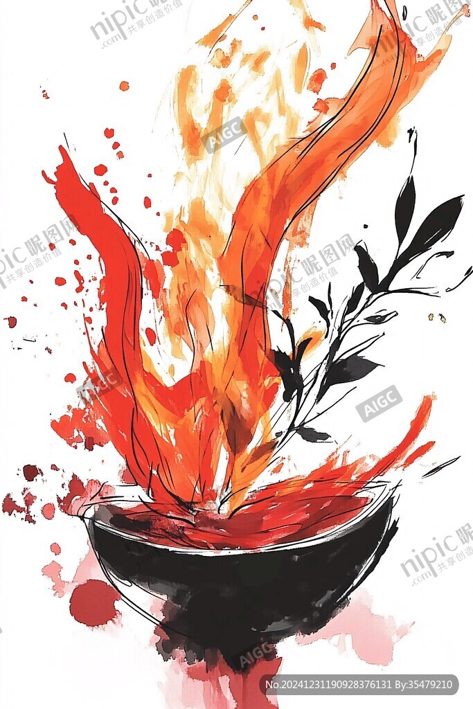 舞火捞插画
