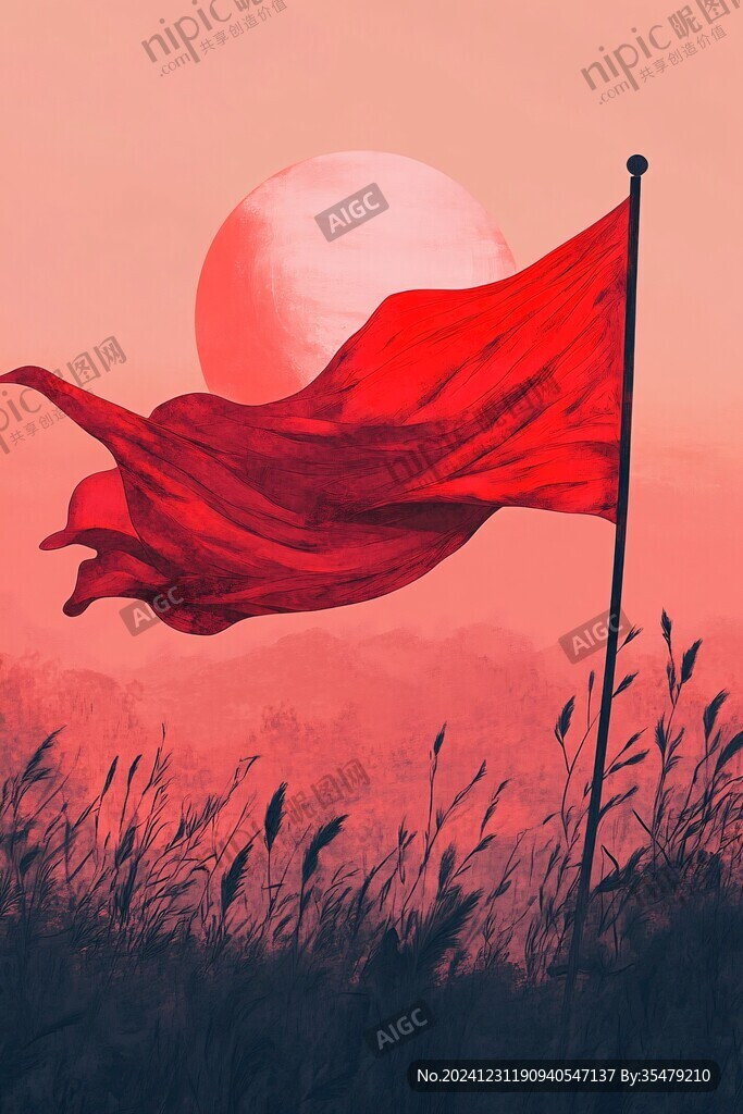 插画红日