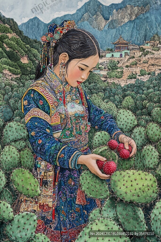 果场人物绘画