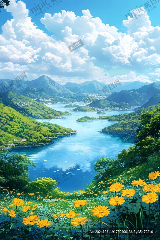高清宽幅田园山水