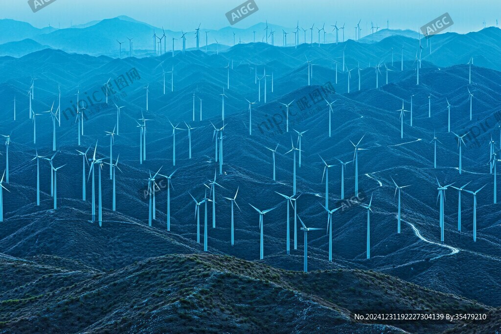大地山峦风车