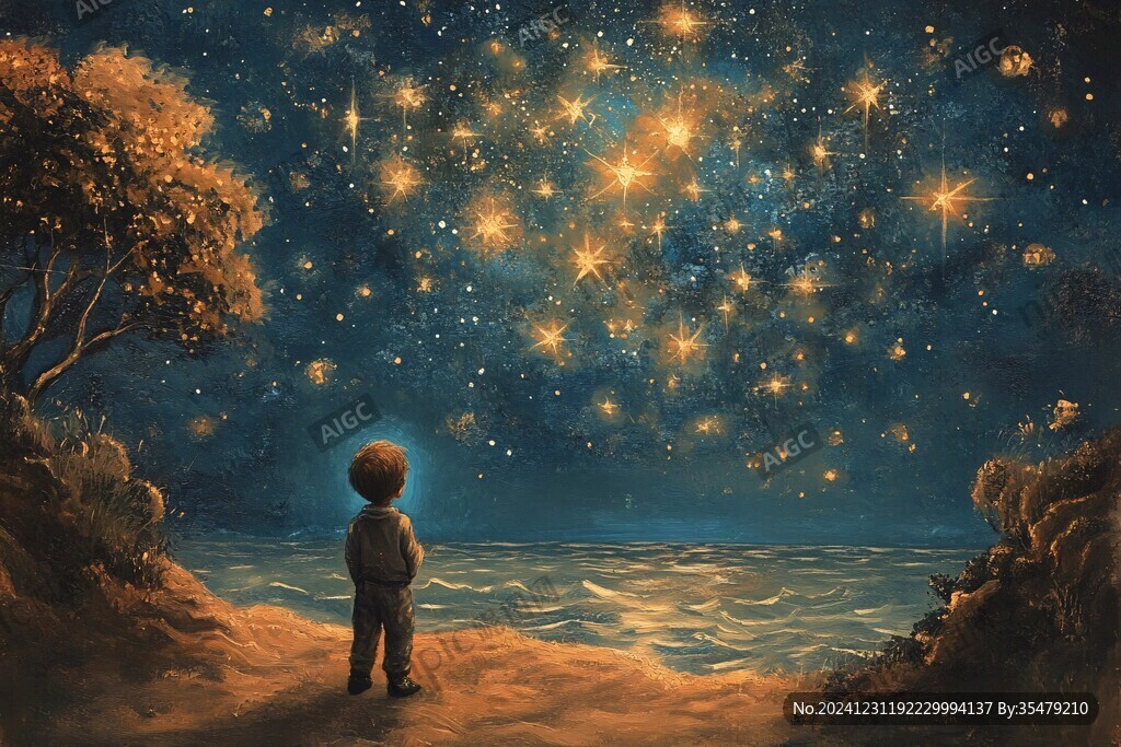 星辰大海男孩背影