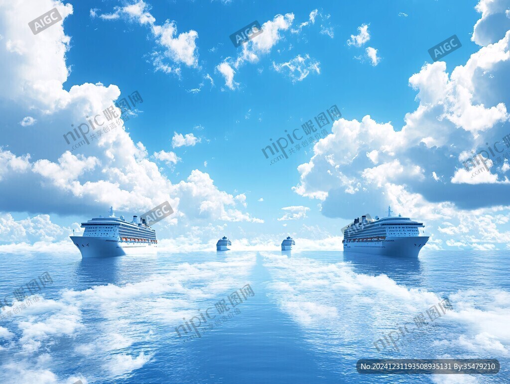 海洋中的游船