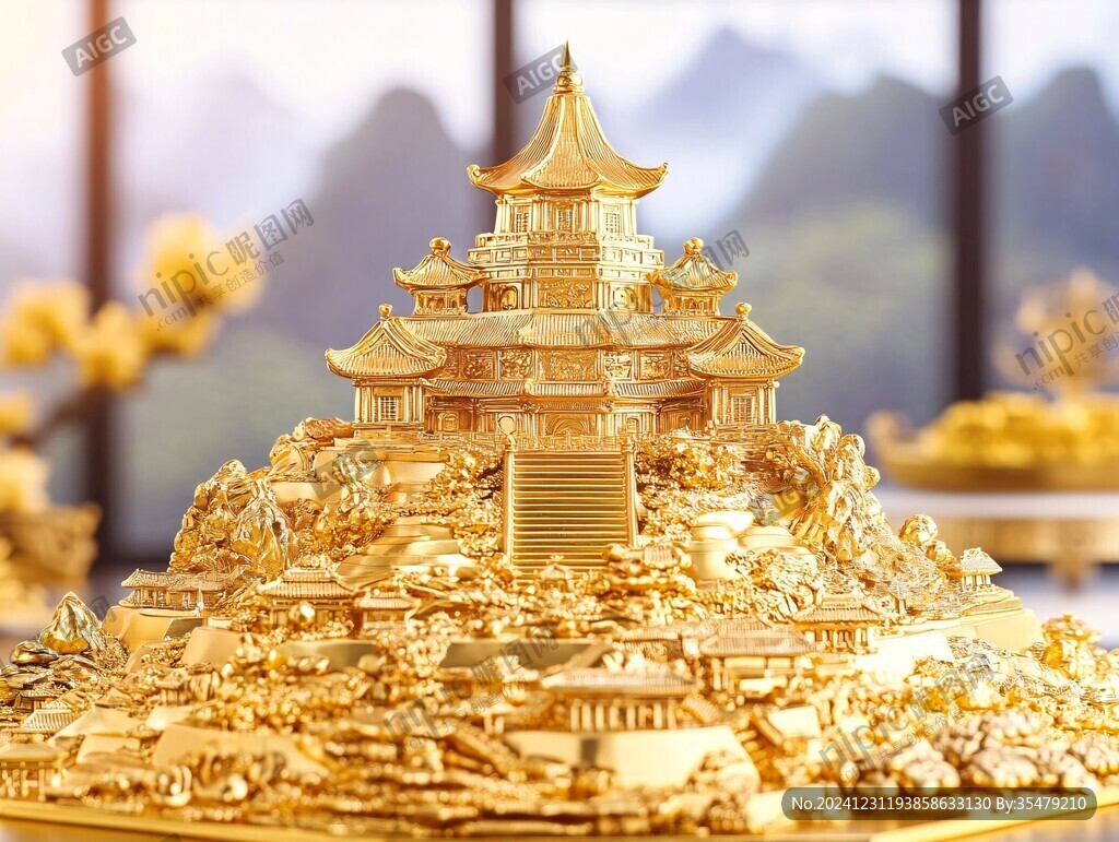 纯金天宫模型