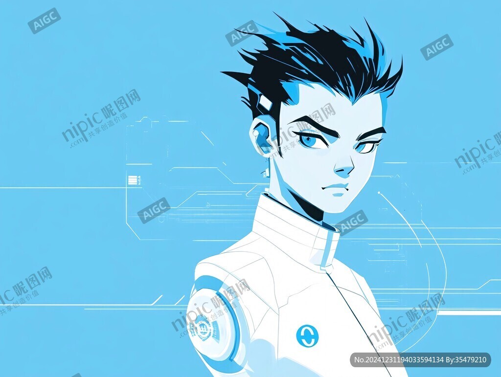 科技男插画