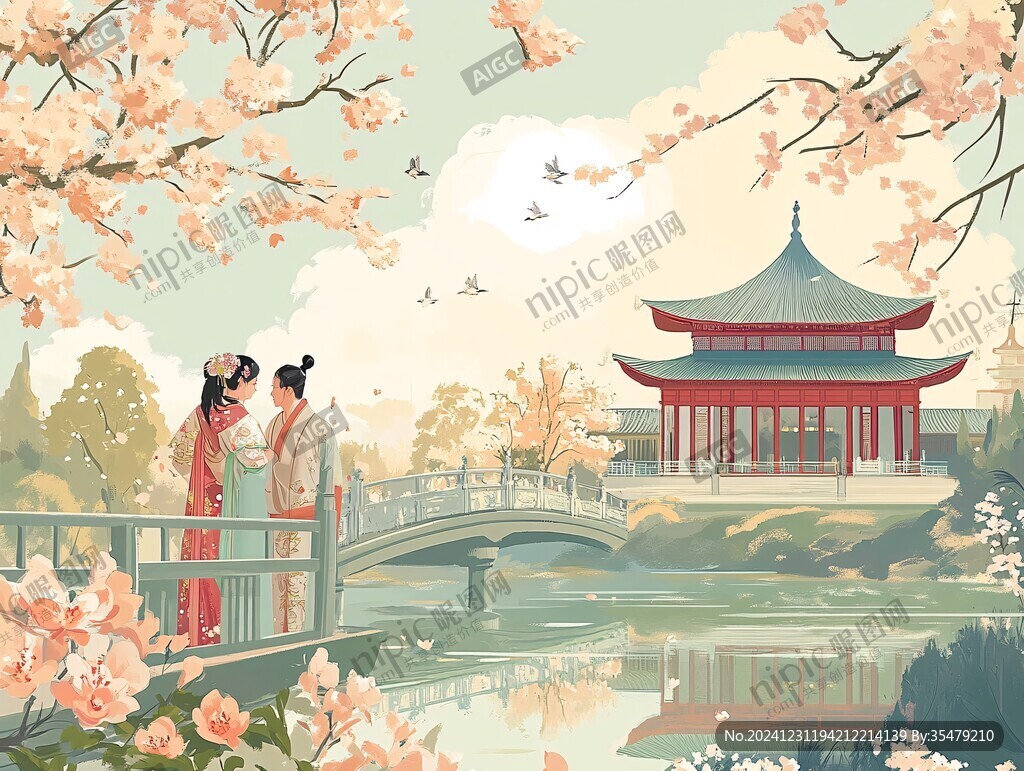爱晚亭插画